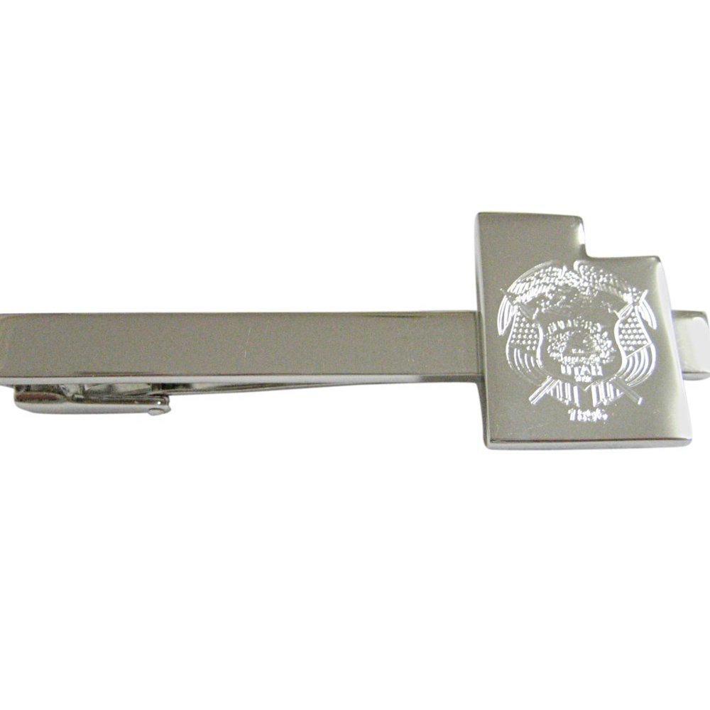 Utah State Map Shape And Flag Design Tie Clip - image 1